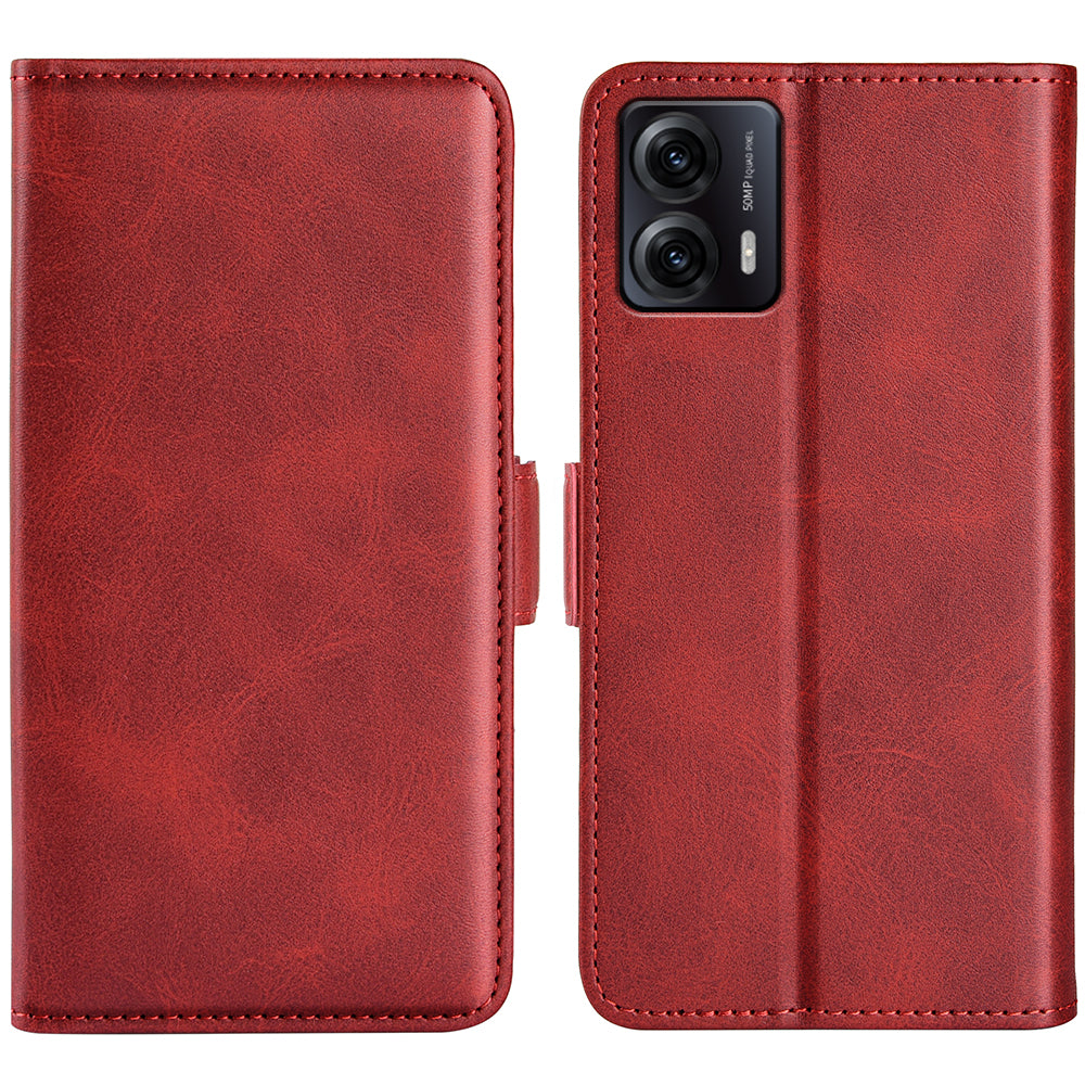 For Motorola Moto G53 5G Calf Texture PU Leather Wallet Cellphone Case Shockproof Stand Cover