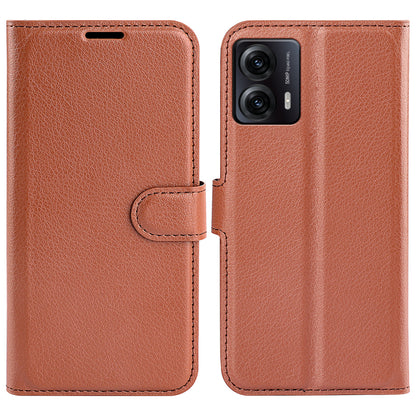 For Motorola Moto G53 5G Phone Protective Cover Litchi Texture PU Leather Flip Stand Wallet Case