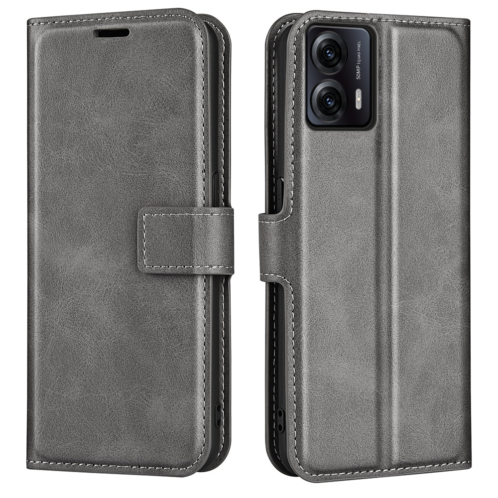 For Motorola Moto G53 5G Calf Texture PU Leather Wallet Case Square Clasp Drop-proof Phone Stand Cover