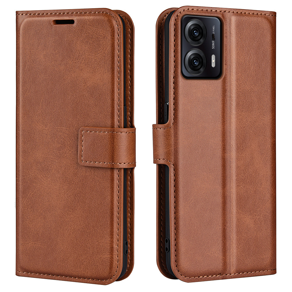 For Motorola Moto G53 5G Calf Texture PU Leather Wallet Case Square Clasp Drop-proof Phone Stand Cover