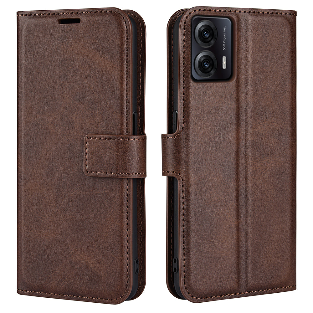 For Motorola Moto G53 5G Calf Texture PU Leather Wallet Case Square Clasp Drop-proof Phone Stand Cover