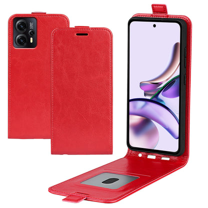 For Motorola Moto G13 4G / G23 4G Vertical Flip PU Leather Cover Crazy Horse Texture Shockproof Card Holder Phone Case