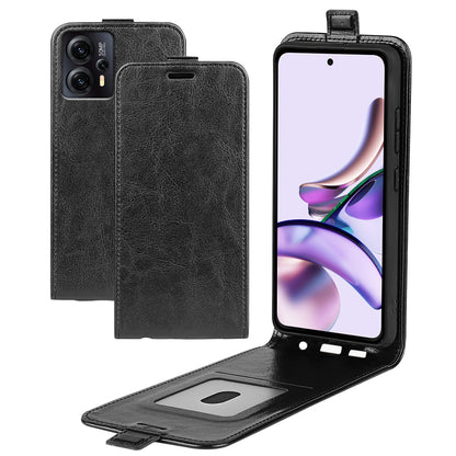 For Motorola Moto G13 4G / G23 4G Vertical Flip PU Leather Cover Crazy Horse Texture Shockproof Card Holder Phone Case