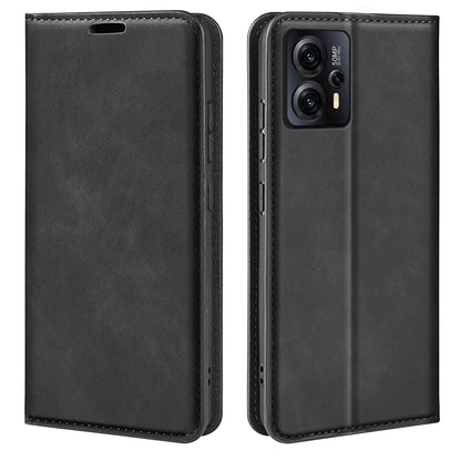 For Motorola Moto G13 4G Skin-touch Feeling PU Leather Wallet Cover Magnetic Auto-absorbed Folding Stand Phone Case