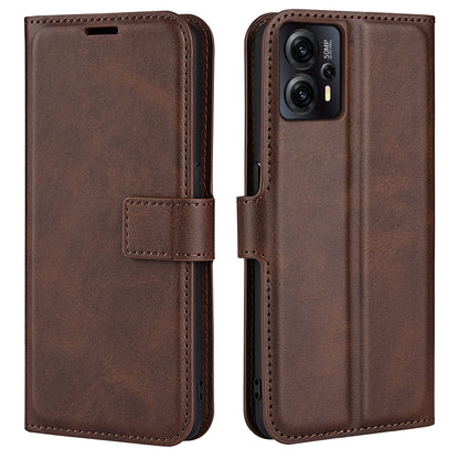 For Motorola Moto G13 4G Shockproof Phone Case PU Leather Stand Wallet Calf Texture Square Clasp Cover