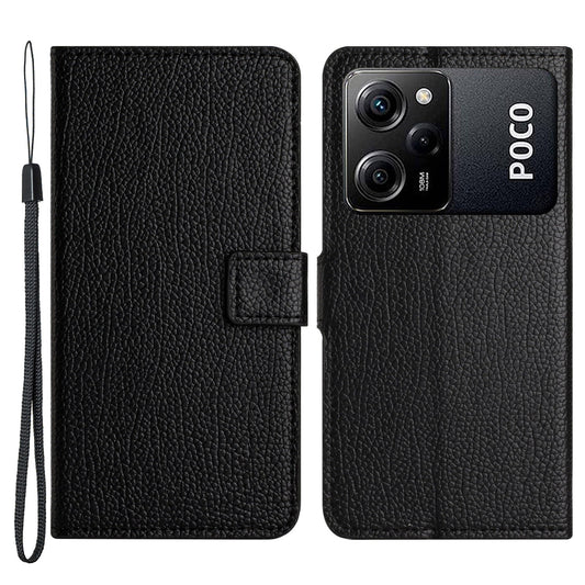 For Xiaomi Poco X5 Pro 5G / Redmi Note 12 Pro Speed 5G / Note 12 Pro 5G Litchi Texture Phone Case PU Leather Stand Wallet Cover