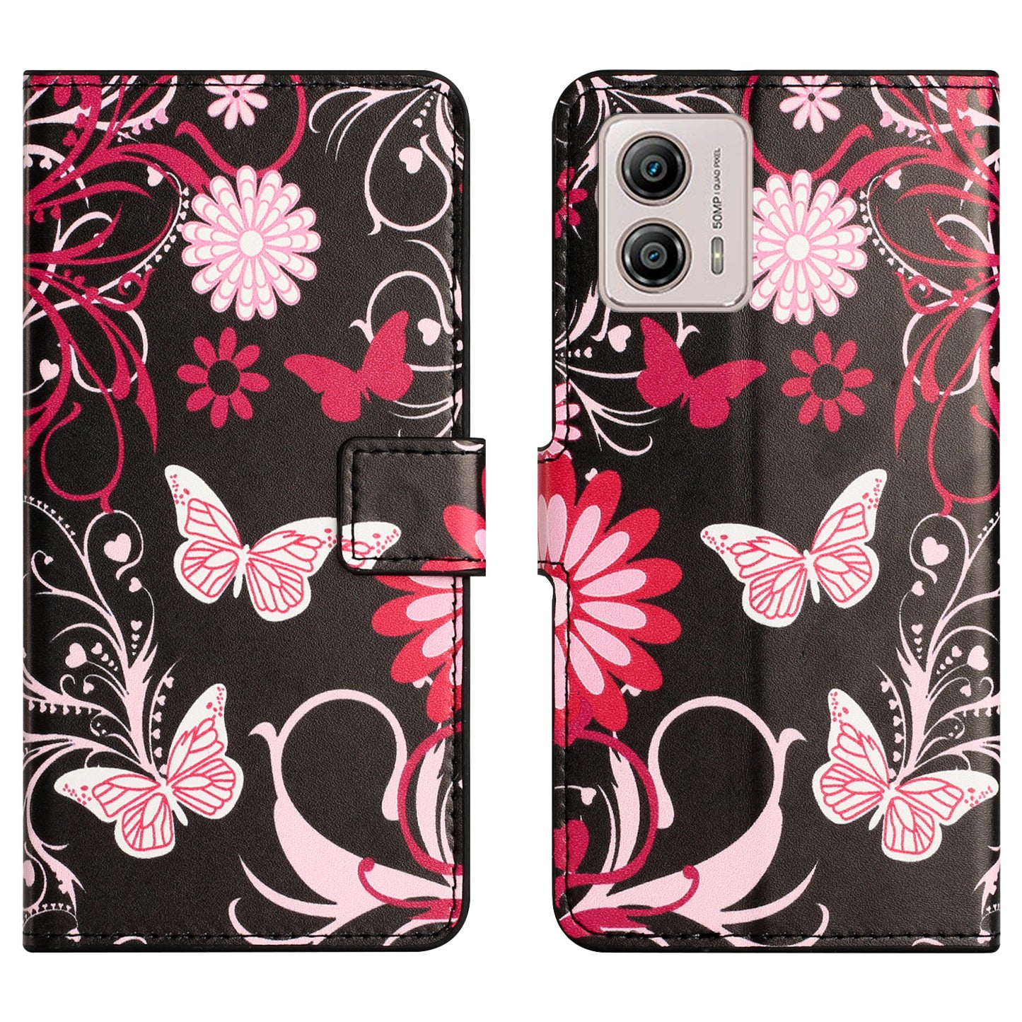 For Motorola Moto G53 5G / G23 4G / G13 4G Stand Phone Case PU Leather Pattern Printing Phone Wallet Cover