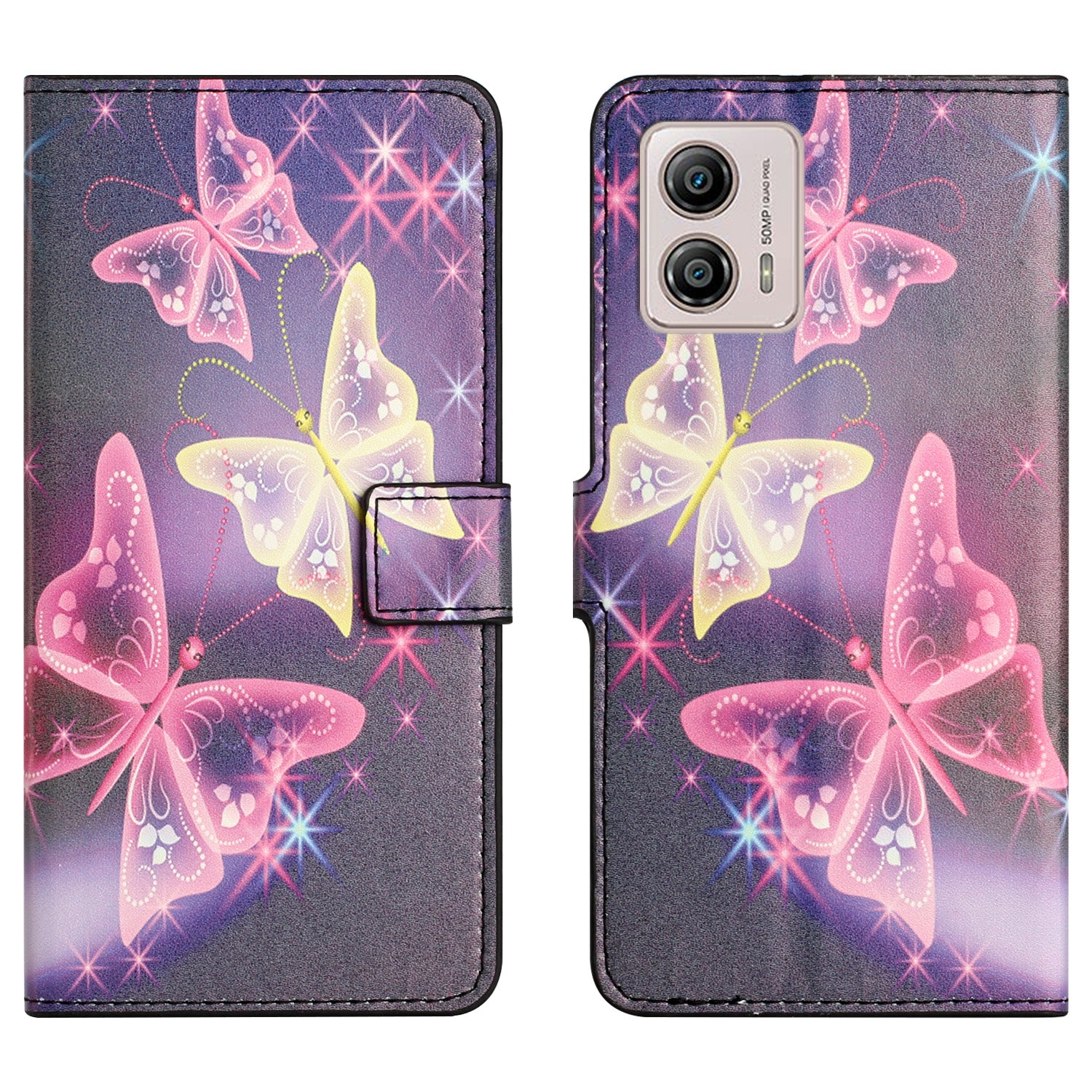 For Motorola Moto G53 5G / G23 4G / G13 4G Stand Phone Case PU Leather Pattern Printing Phone Wallet Cover