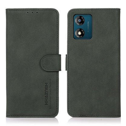 KHAZNEH Anti-drop Leather Phone Case for Motorola Moto E13 4G, Textured Stand Wallet Protective Phone Cover