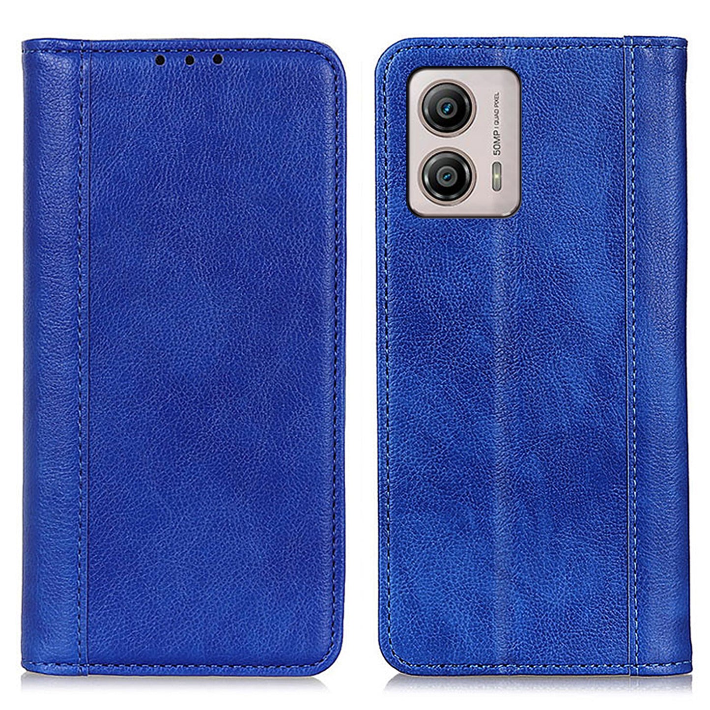 Cell Phone Case For Motorola Moto G53 5G / G13 4G / G23 4G , Split Leather Stand Litchi Texture Flip Wallet Shockproof Phone Cover