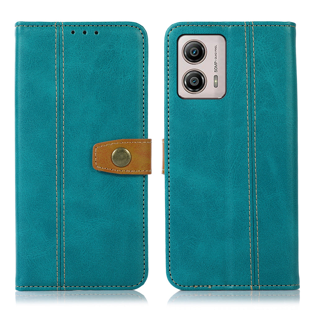 For Motorola Moto G53 5G / G13 4G / G23 4G Calf Texture Phone Case PU Leather Stand Phone Wallet Cover