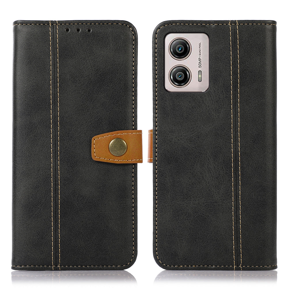 For Motorola Moto G53 5G / G13 4G / G23 4G Calf Texture Phone Case PU Leather Stand Phone Wallet Cover