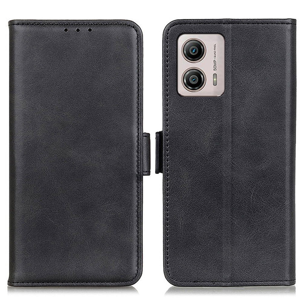 Wallet Phone Stand Case for Motorola Moto G53 5G / G13 4G / G23 4G , Cowhide Texture PU Leather Phone Cover