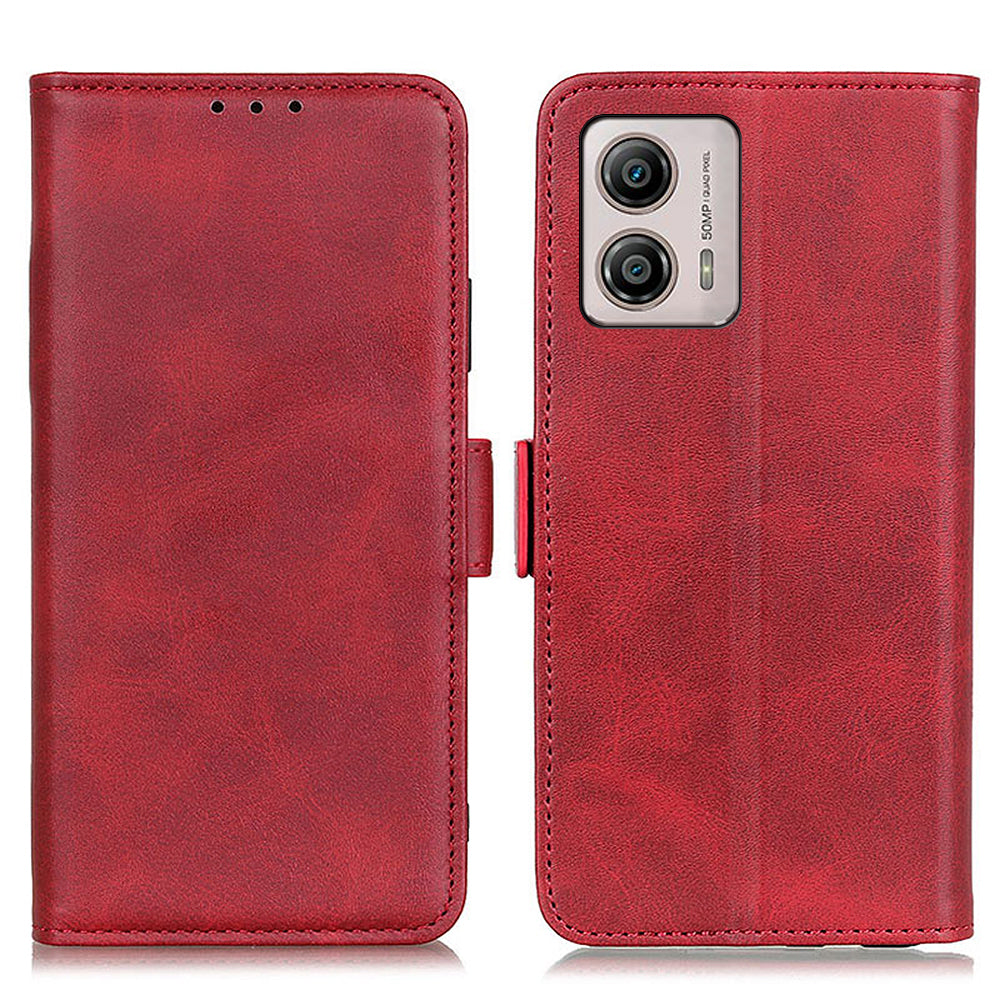 Wallet Phone Stand Case for Motorola Moto G53 5G / G13 4G / G23 4G , Cowhide Texture PU Leather Phone Cover