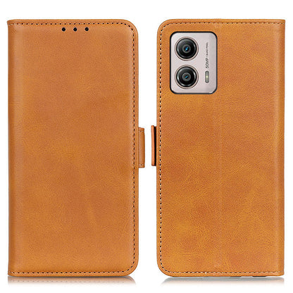 Wallet Phone Stand Case for Motorola Moto G53 5G / G13 4G / G23 4G , Cowhide Texture PU Leather Phone Cover