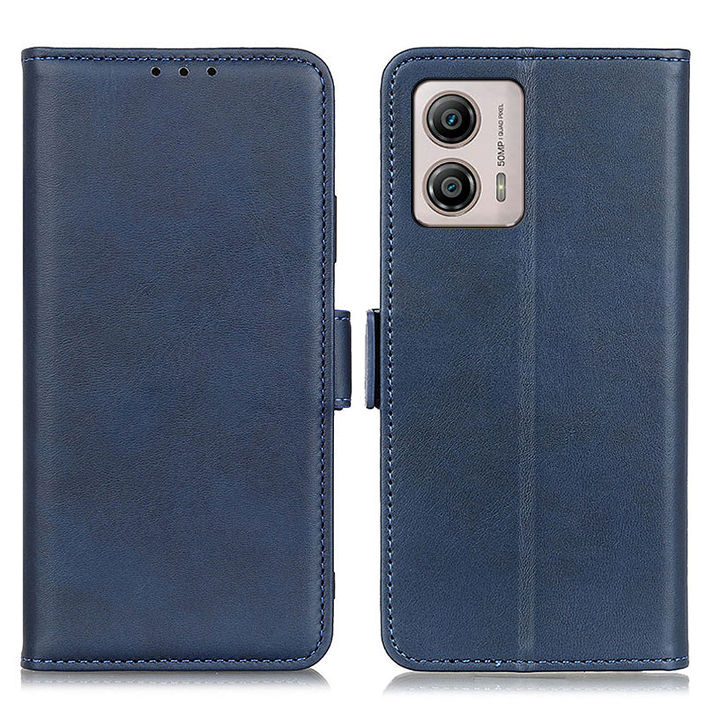 Wallet Phone Stand Case for Motorola Moto G53 5G / G13 4G / G23 4G , Cowhide Texture PU Leather Phone Cover