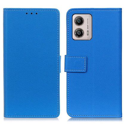 Cell Phone Stand Case for Motorola Moto G53 5G / G13 4G / G23 4G , Anti-scratch Textured Leather Wallet Cover