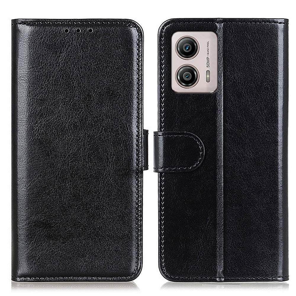 PU Leather Phone Case for Motorola Moto G53 5G / G13 4G / G23 4G , Crazy Horse Texture Stand Wallet Phone Cover