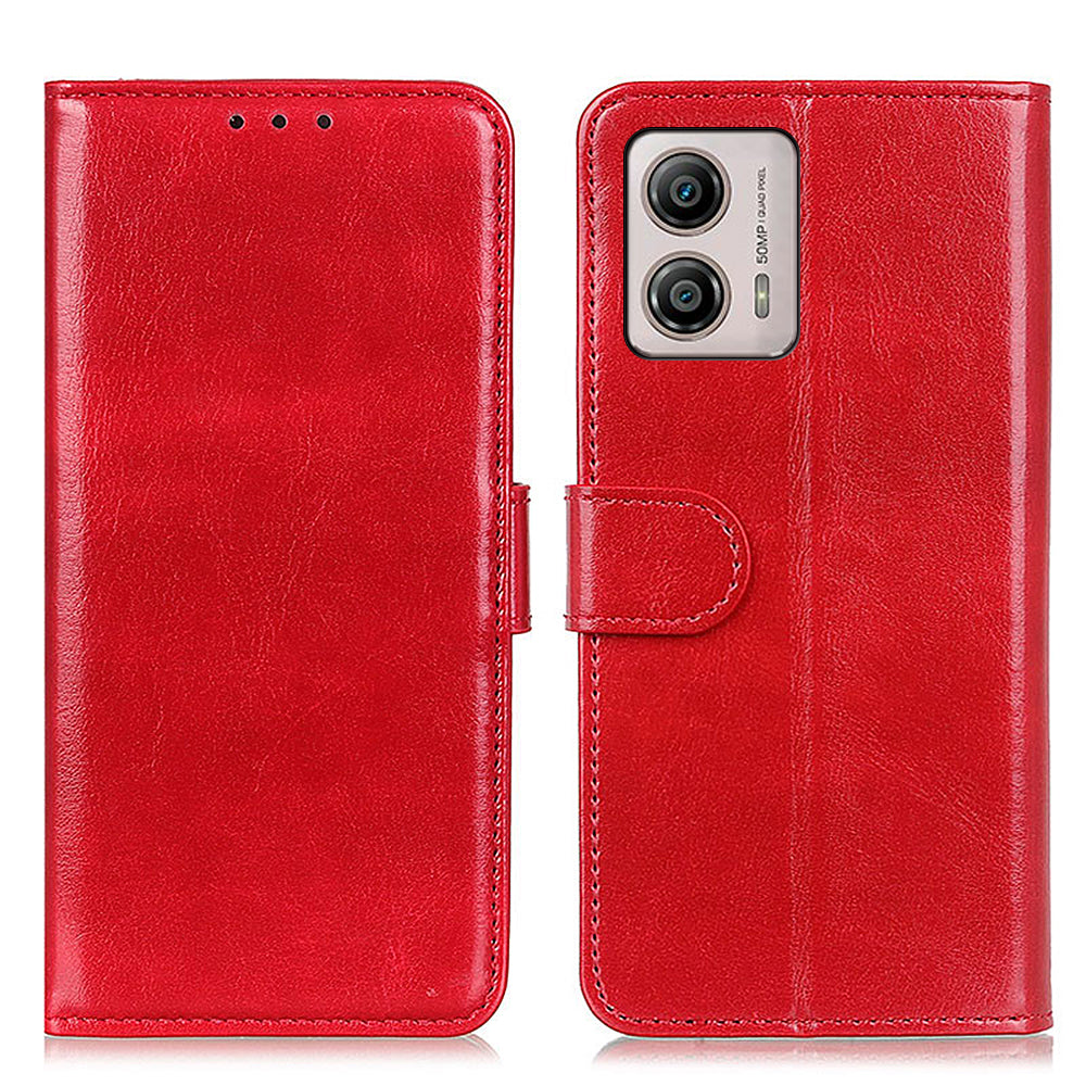 PU Leather Phone Case for Motorola Moto G53 5G / G13 4G / G23 4G , Crazy Horse Texture Stand Wallet Phone Cover