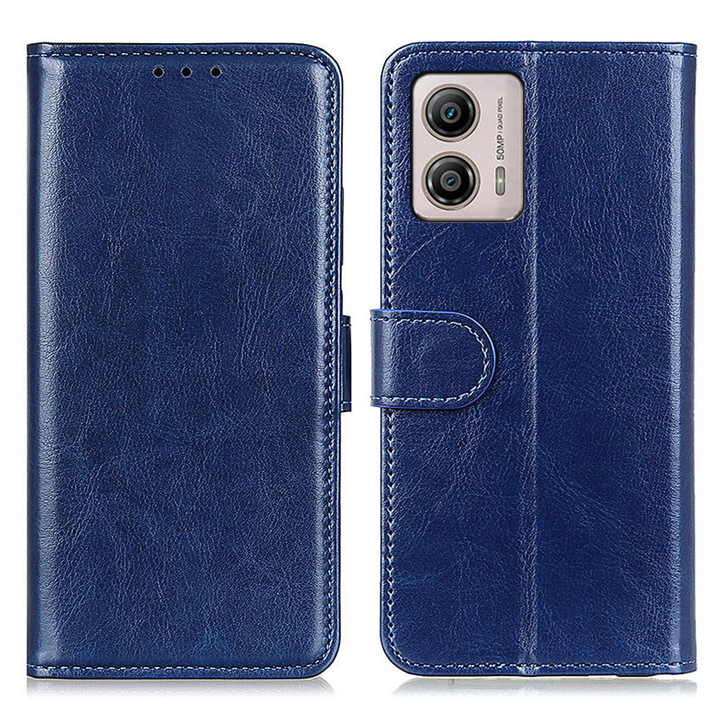 PU Leather Phone Case for Motorola Moto G53 5G / G13 4G / G23 4G , Crazy Horse Texture Stand Wallet Phone Cover