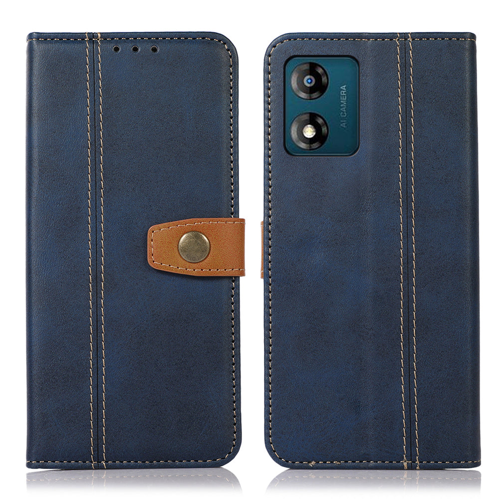 Leather Phone Case for Motorola Moto E13 4G, Calf Texture Cell Phone Wallet Cover