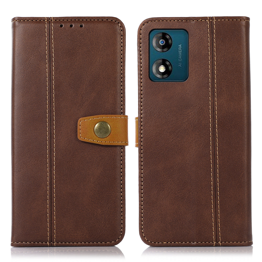 Leather Phone Case for Motorola Moto E13 4G, Calf Texture Cell Phone Wallet Cover