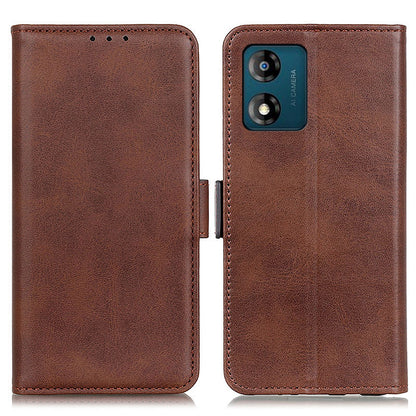 For Motorola Moto E13 4G Phone Cover Cowhide Texture PU Leather Stand Wallet Case