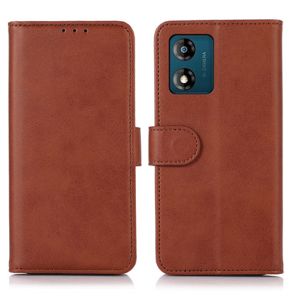 For Motorola Moto E13 4G Cowhide Texture Phone Stand Case PU Leather Wallet Phone Cover