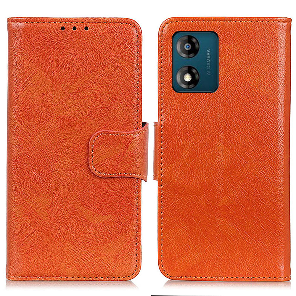 For Motorola Moto E13 4G Phone Stand Cover Nappa Texture Split Leather Wallet Cell Phone Case