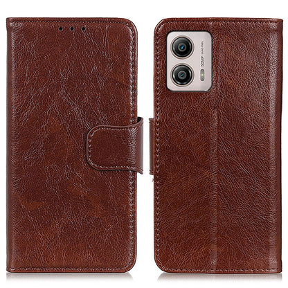 For Motorola Moto G53 5G / G13 4G / G23 4G Nappa Texture Phone Wallet Case Split Leather Anti-drop Stand Phone Cover