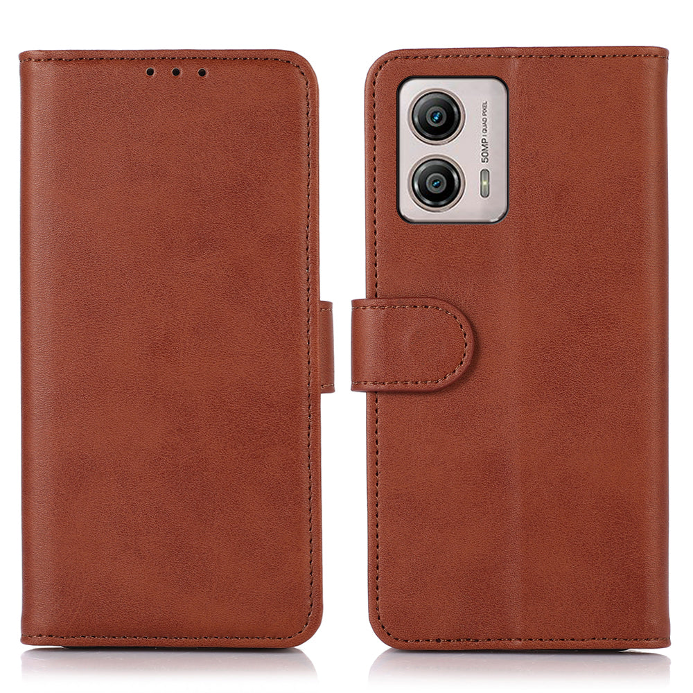 Cell Phone Case for Motorola Moto G53 5G / G13 4G / G23 4G , Cowhide Texture PU Leather Phone Wallet Cover Stand