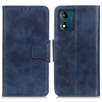 For Motorola Moto E13 4G Crazy Horse Texture Anti-scratch Protective Phone Case with Wallet Stand Split Leather Phone Cover