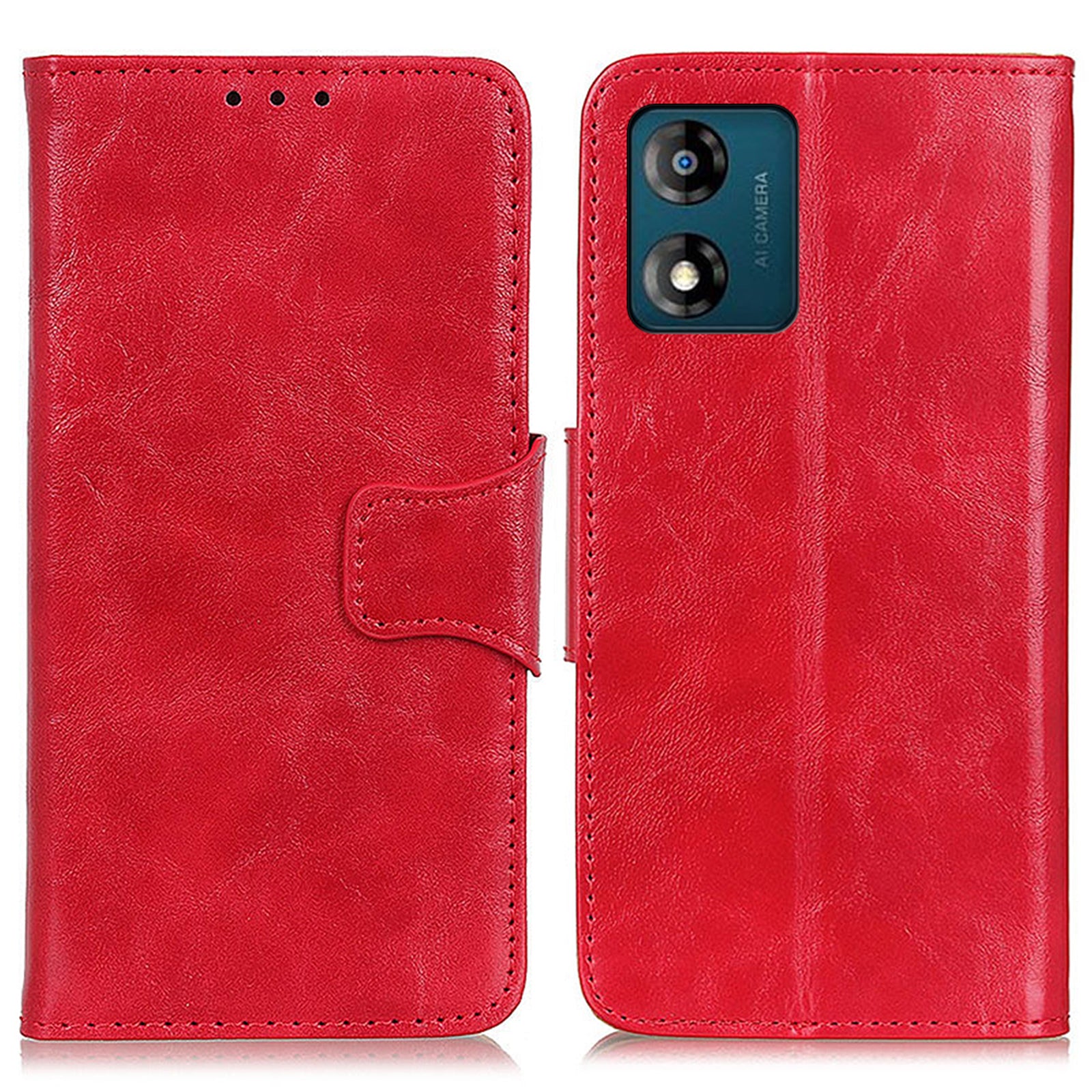 For Motorola Moto E13 4G Crazy Horse Texture Anti-scratch Protective Phone Case with Wallet Stand Split Leather Phone Cover