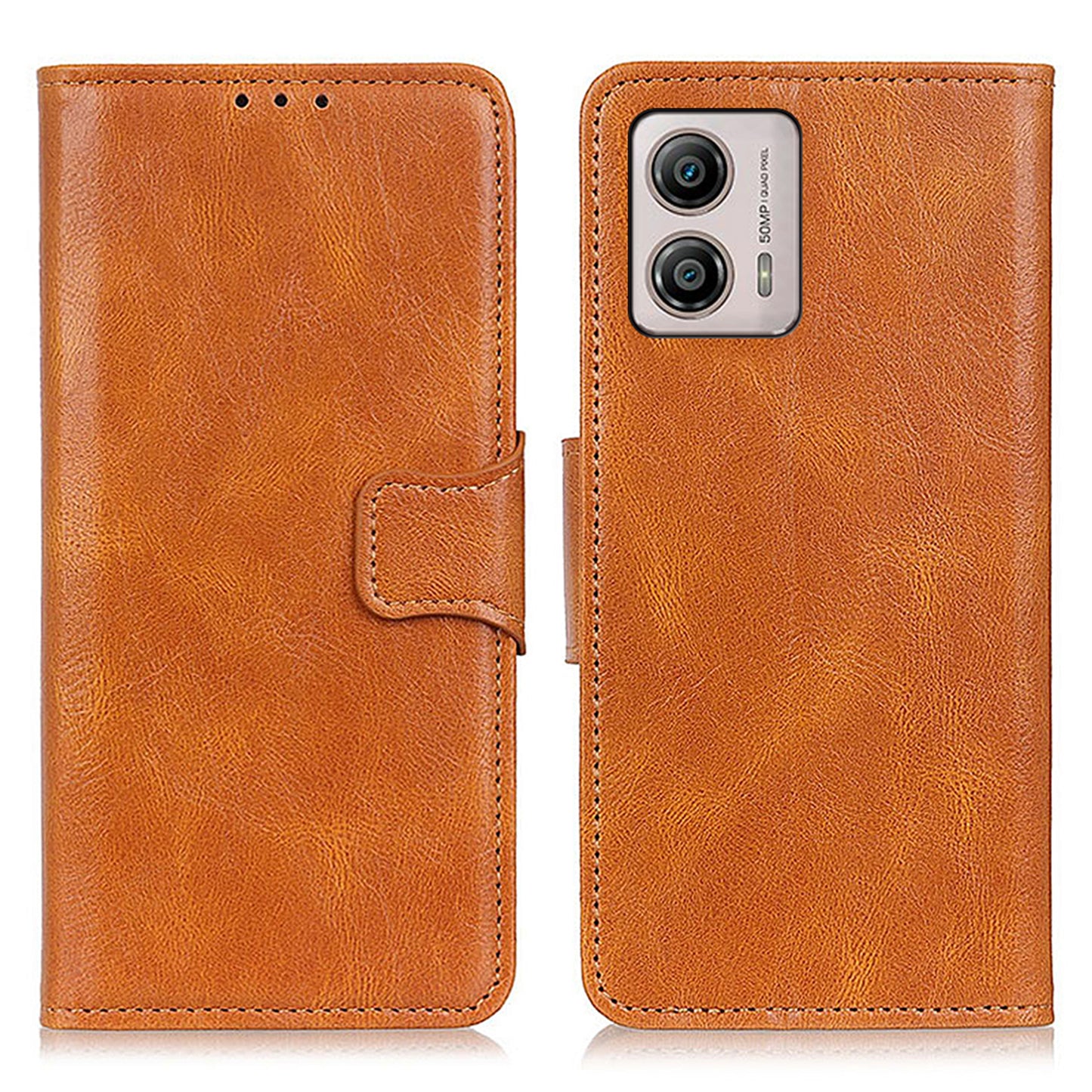 Cell Phone Case For Motorola Moto G53 5G / G13 4G / G23 4G Crazy Horse Texture Wallet Stand Shockproof PU Leather Phone Cover