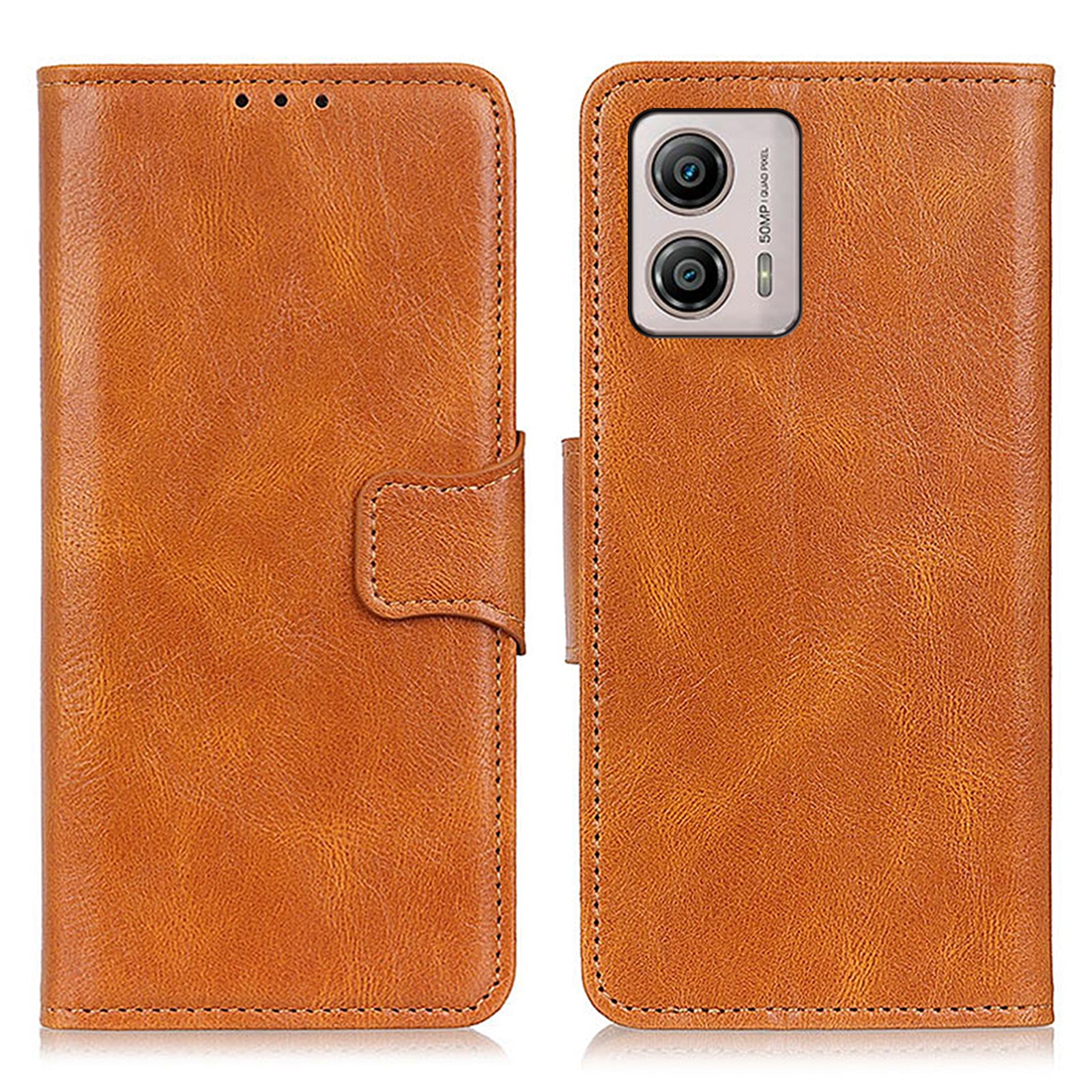 Cell Phone Case For Motorola Moto G53 5G / G13 4G / G23 4G Crazy Horse Texture Wallet Stand Shockproof PU Leather Phone Cover