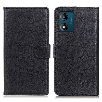 Full Protection Phone Case for Motorola Moto E13 4G, Litchi Texture Flip Wallet Stand Cell Phone Cover