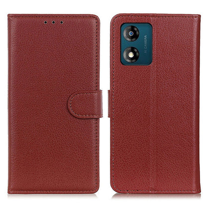 Full Protection Phone Case for Motorola Moto E13 4G, Litchi Texture Flip Wallet Stand Cell Phone Cover