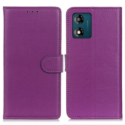 Full Protection Phone Case for Motorola Moto E13 4G, Litchi Texture Flip Wallet Stand Cell Phone Cover