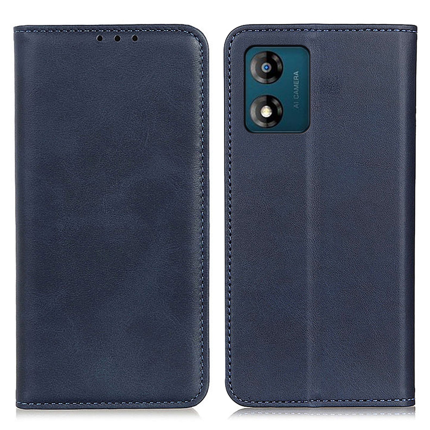 Anti-scratch Phone Case for Motorola Moto E13 4G, Split Leather Magnetic Folio Flip Cell Phone Cover with Wallet