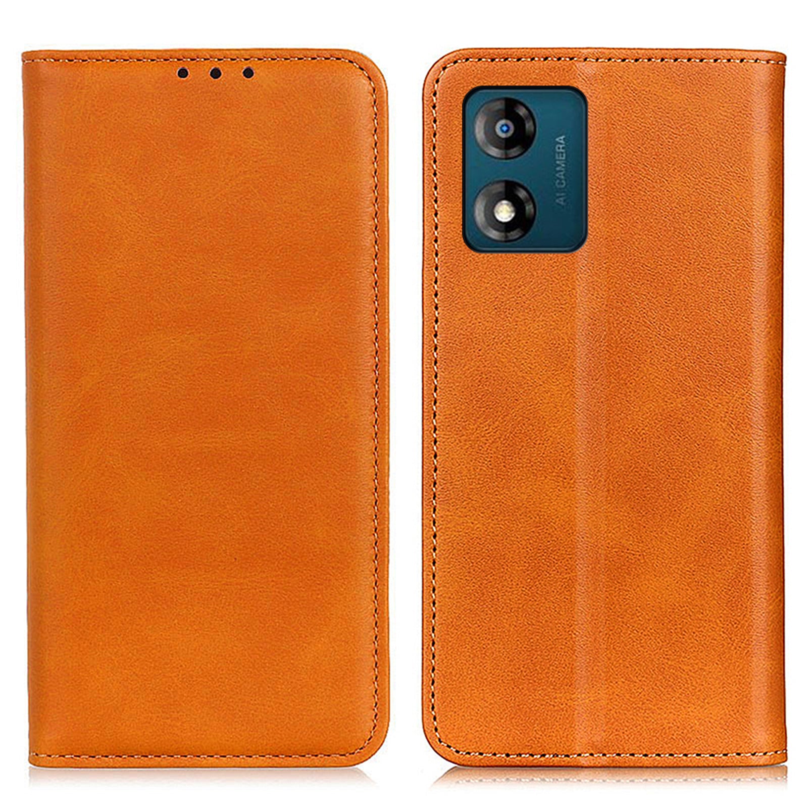 Anti-scratch Phone Case for Motorola Moto E13 4G, Split Leather Magnetic Folio Flip Cell Phone Cover with Wallet