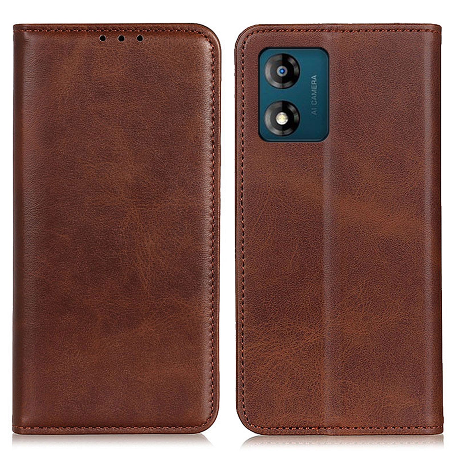 Anti-scratch Phone Case for Motorola Moto E13 4G, Split Leather Magnetic Folio Flip Cell Phone Cover with Wallet