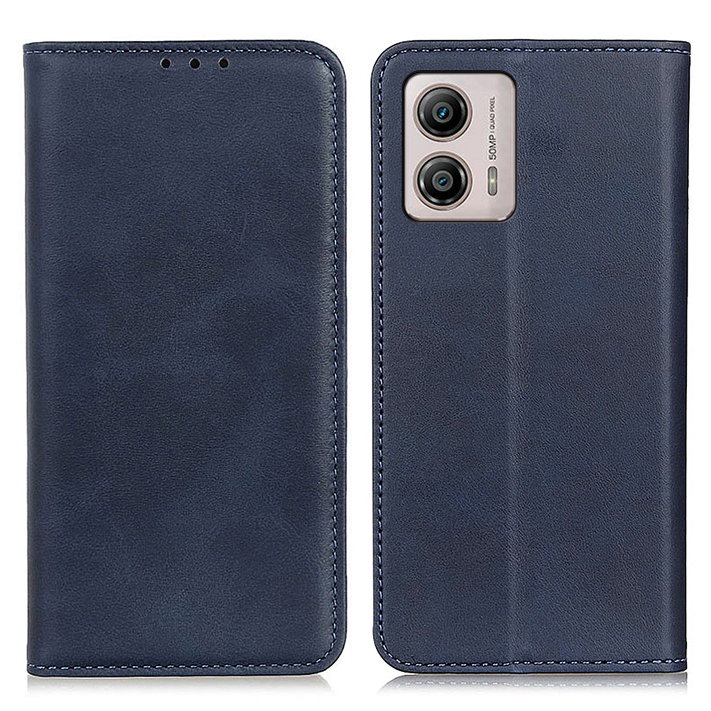 Anti-fall Protective Phone Case for Motorola Moto G53 5G / G13 4G / G23 4G , Split Leather Magnetic Scratch-resistant Phone Cover with Wallet Stand