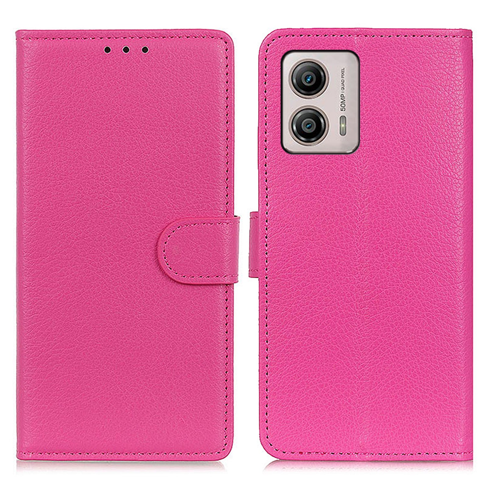 For Motorola Moto G53 5G / G13 4G / G23 4G Drop-proof Phone Case Litchi Texture PU Leather Stand Wallet Anti-scratch Protective Phone Cover