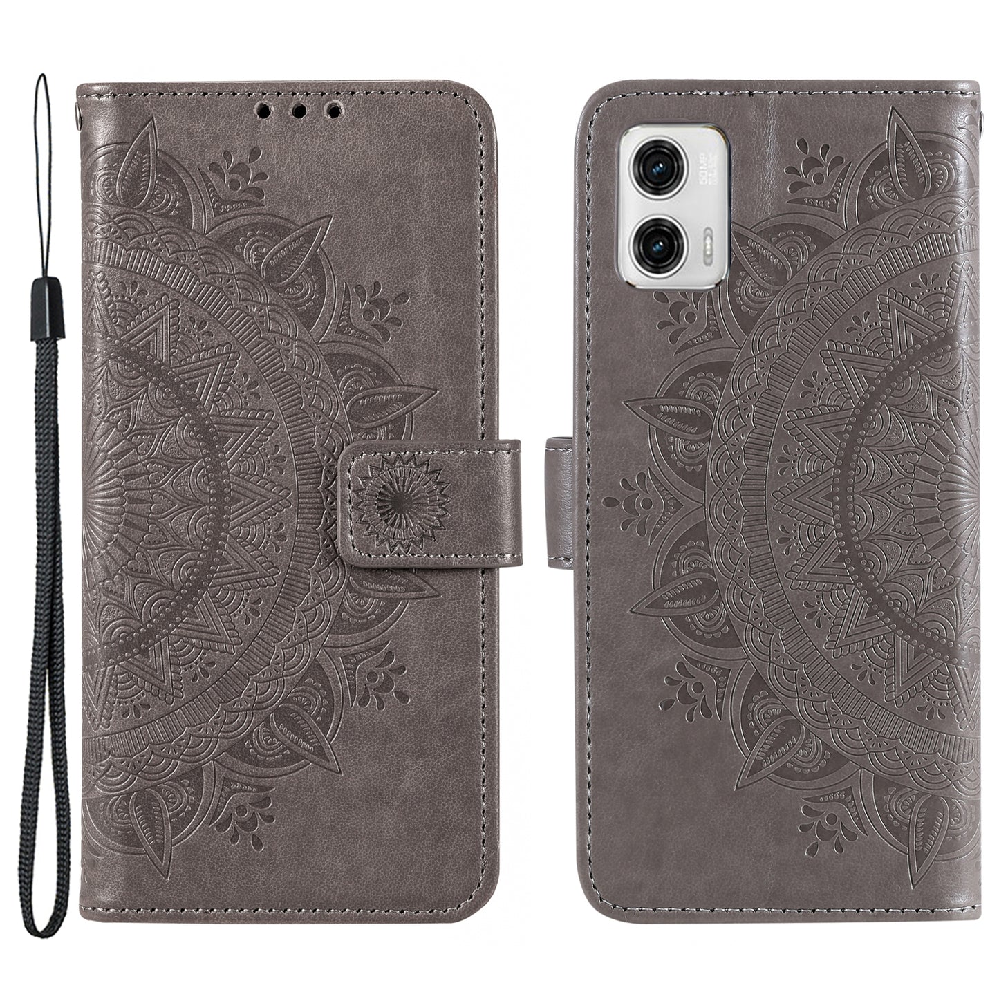 For Motorola Moto G73 5G Imprinted Mandala Flower Pattern Phone Case Wallet Stand Phone Cover Shell