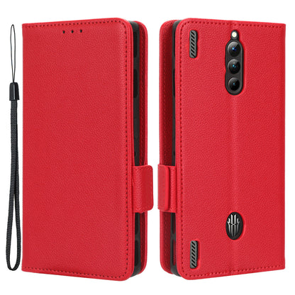 For ZTE nubia Red Magic 8 Pro+ 5G / Red Magic 8 Pro 5G Litchi Texture Leather Phone Case Dual Magnetic Clasp Wallet Stand Phone Shell