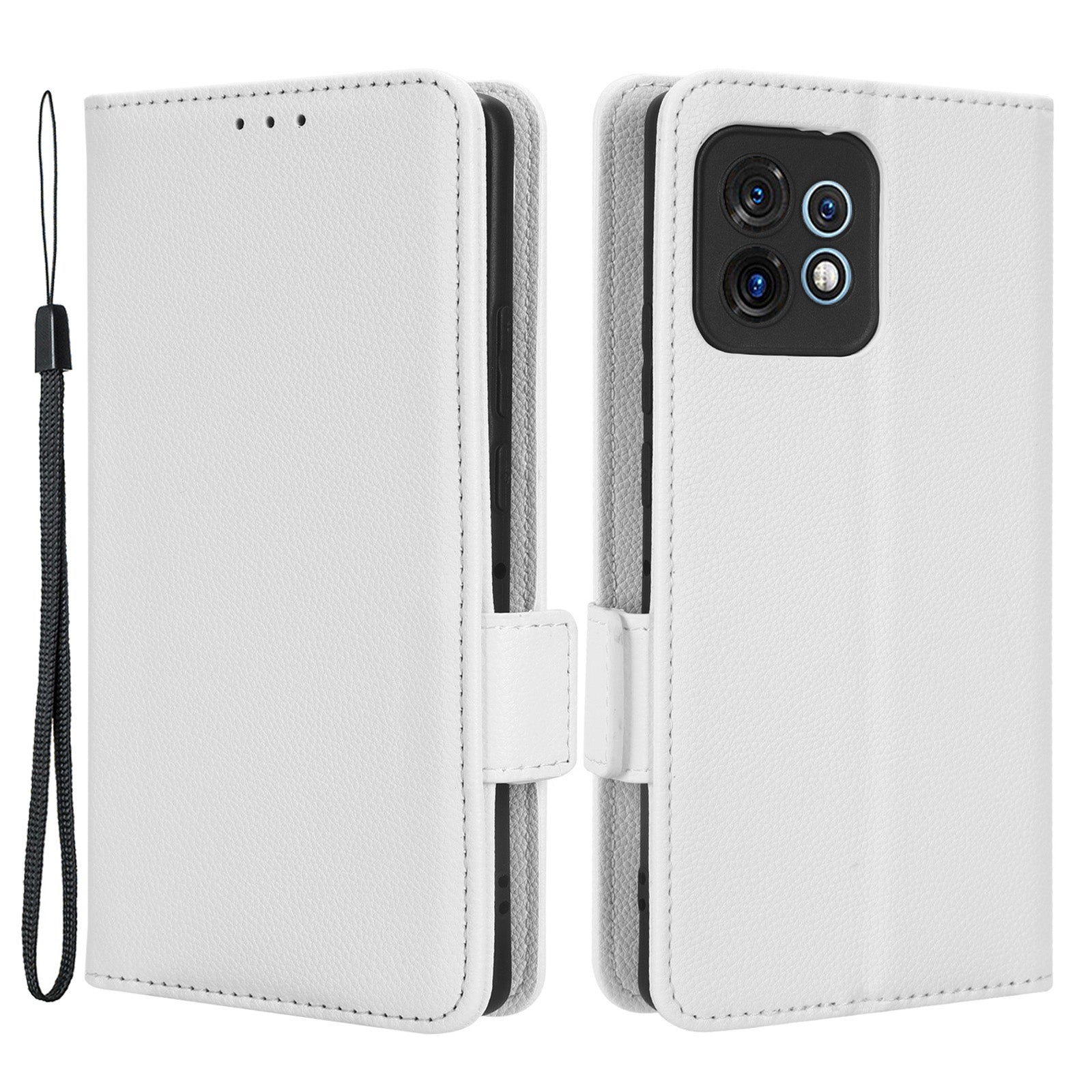 For Motorola Moto X40 5G / Edge 40 Pro 5G / Edge+ (2023) Dual Magnetic Clasp Wallet Stand Anti-drop Cover Litchi Texture PU Leather Phone Case