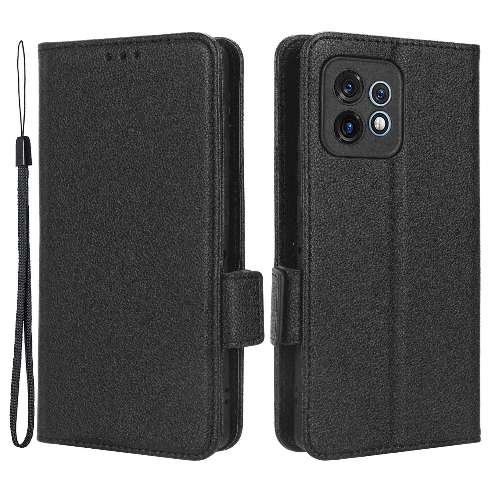 For Motorola Moto X40 5G / Edge 40 Pro 5G / Edge+ (2023) Dual Magnetic Clasp Wallet Stand Anti-drop Cover Litchi Texture PU Leather Phone Case