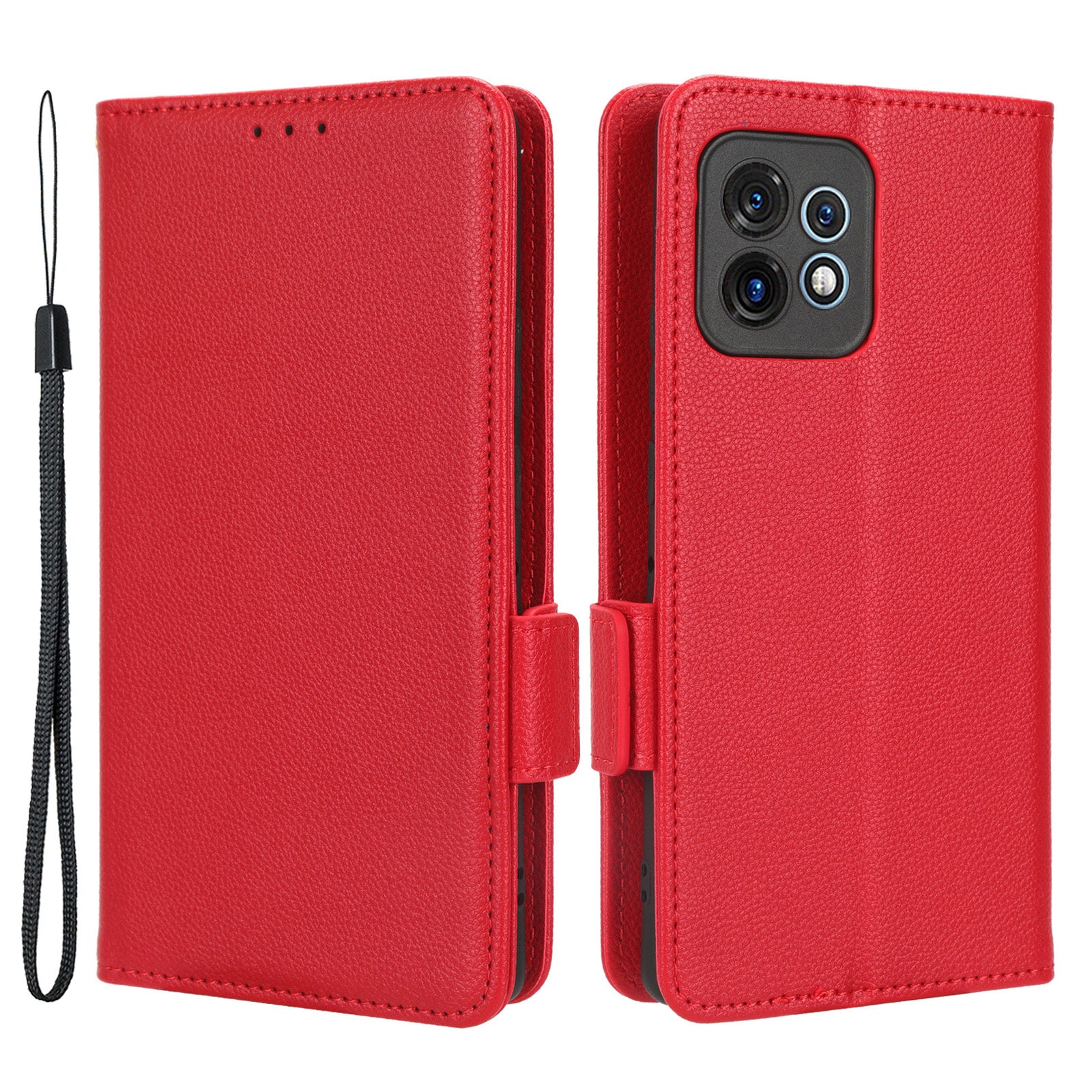 For Motorola Moto X40 5G / Edge 40 Pro 5G / Edge+ (2023) Dual Magnetic Clasp Wallet Stand Anti-drop Cover Litchi Texture PU Leather Phone Case