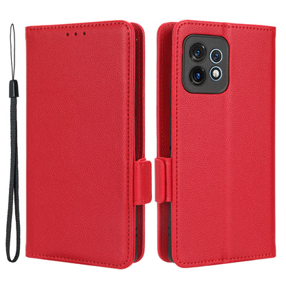 For Motorola Moto X40 5G / Edge 40 Pro 5G / Edge+ (2023) Dual Magnetic Clasp Wallet Stand Anti-drop Cover Litchi Texture PU Leather Phone Case