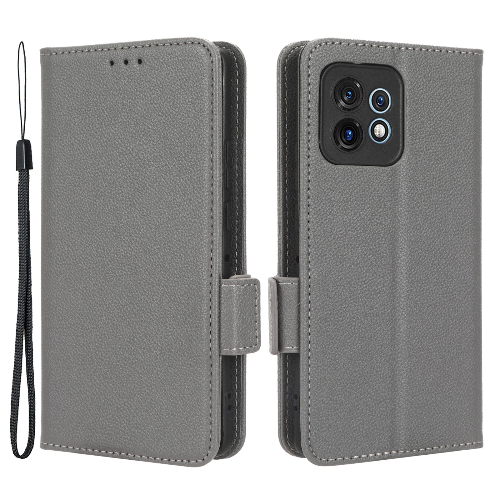 For Motorola Moto X40 5G / Edge 40 Pro 5G / Edge+ (2023) Dual Magnetic Clasp Wallet Stand Anti-drop Cover Litchi Texture PU Leather Phone Case